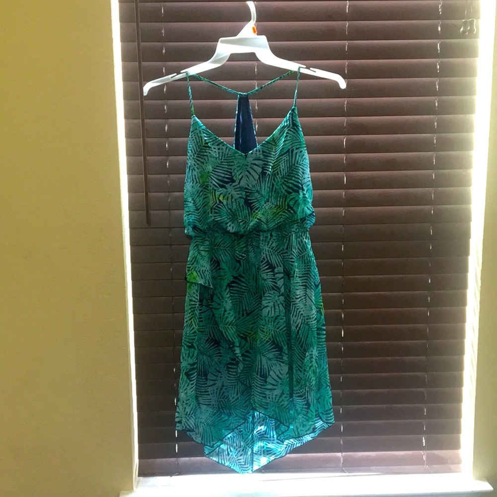 Medium teal tropical dress